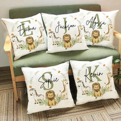 Personalized Baby Name Pillow - Animal with Name Pillow Case , Nursery Decor