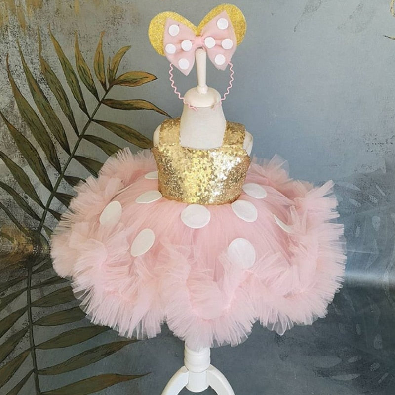 Minnie Mouse Inspired Ball Gown - Pink & Gold Minnie Mouse Inspired Ball Gown - Pink & Gold
