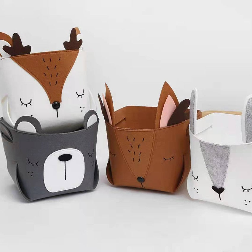 Woodland - Cute Woodland Storage Felt Box : Fox, Bunny, Bear , Deer.