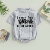 I Come From Good Stock - Trendy Oversize Cowboy Tee Romper Suit