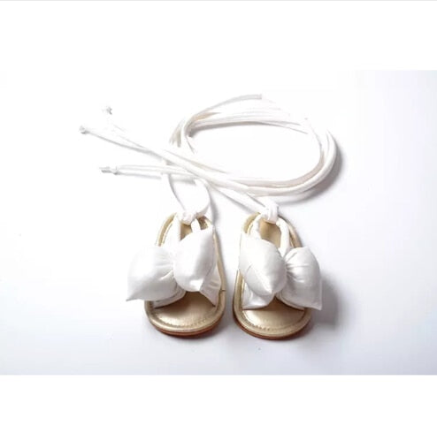 Puff Bow Baby Girl Sandals - Gold.