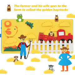 Montessori Cloth Busy Book, Toddler Quiet Book on Farm Animals