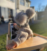 Wool Beanie with Pom Pom for baby and toddler  0-3 years.