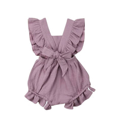 Lilly- Cotton Muslin Romper , Lilac.