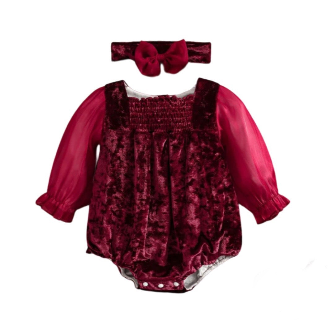 Baby Velvet Ruffle Bodysuit