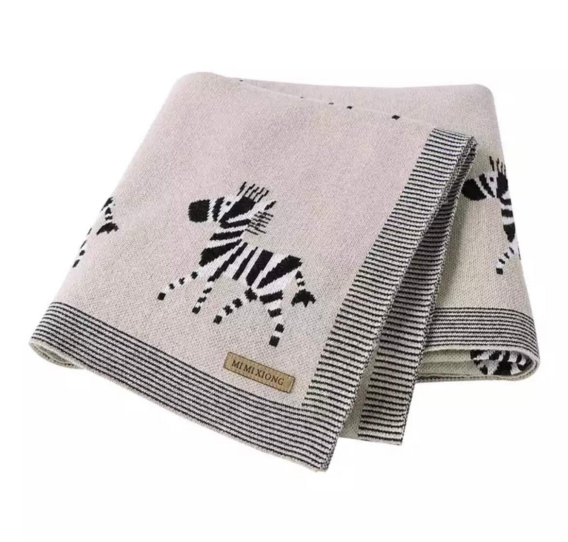 Baby Blanket 100% Cotton - Animal Print.
