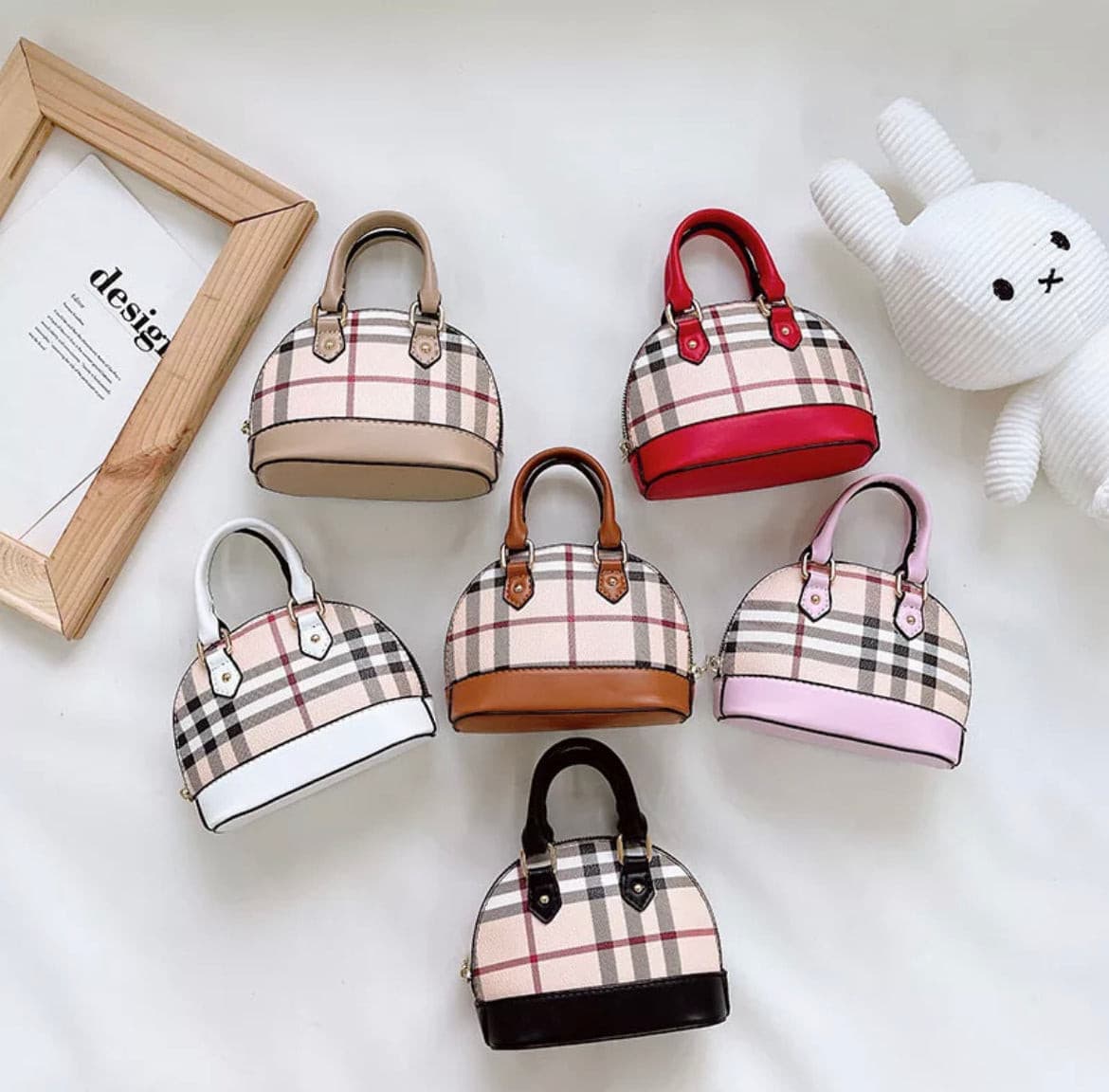 Plaid designer purse sale