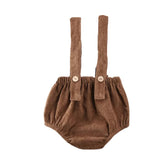 CORDUROY SUSPENDER BLOOMERS - Fawn Brown.