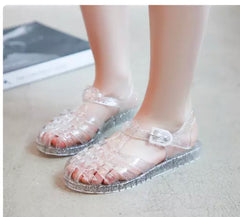 Kids Jelly Sandals - Glitter Clear.