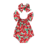 Watermelon Romper with Headband.
