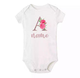 Personalised Baby Onesie - Pretty Pink LETTER + NAME.