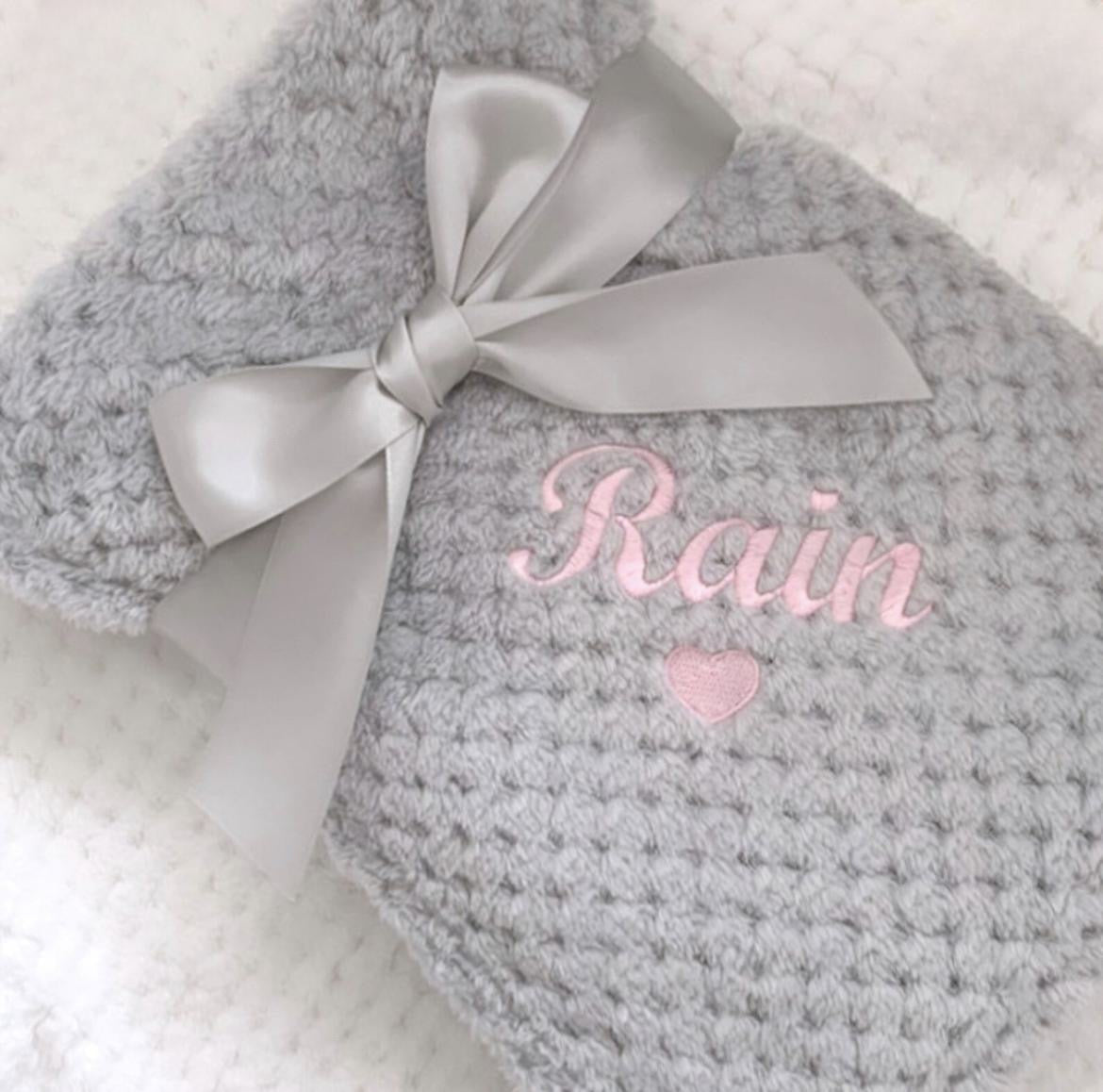 Super Soft Embroidered Personalised Baby Blanket.