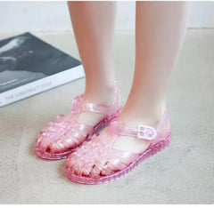 Kids Jelly Sandals - Glitter Pink.