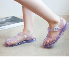 Kids Jelly Sandals - Glitter Lavender.