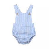Striped Summer Romper - Blue & White.