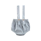 CORDUROY SUSPENDER BLOOMERS - Grey Blue.