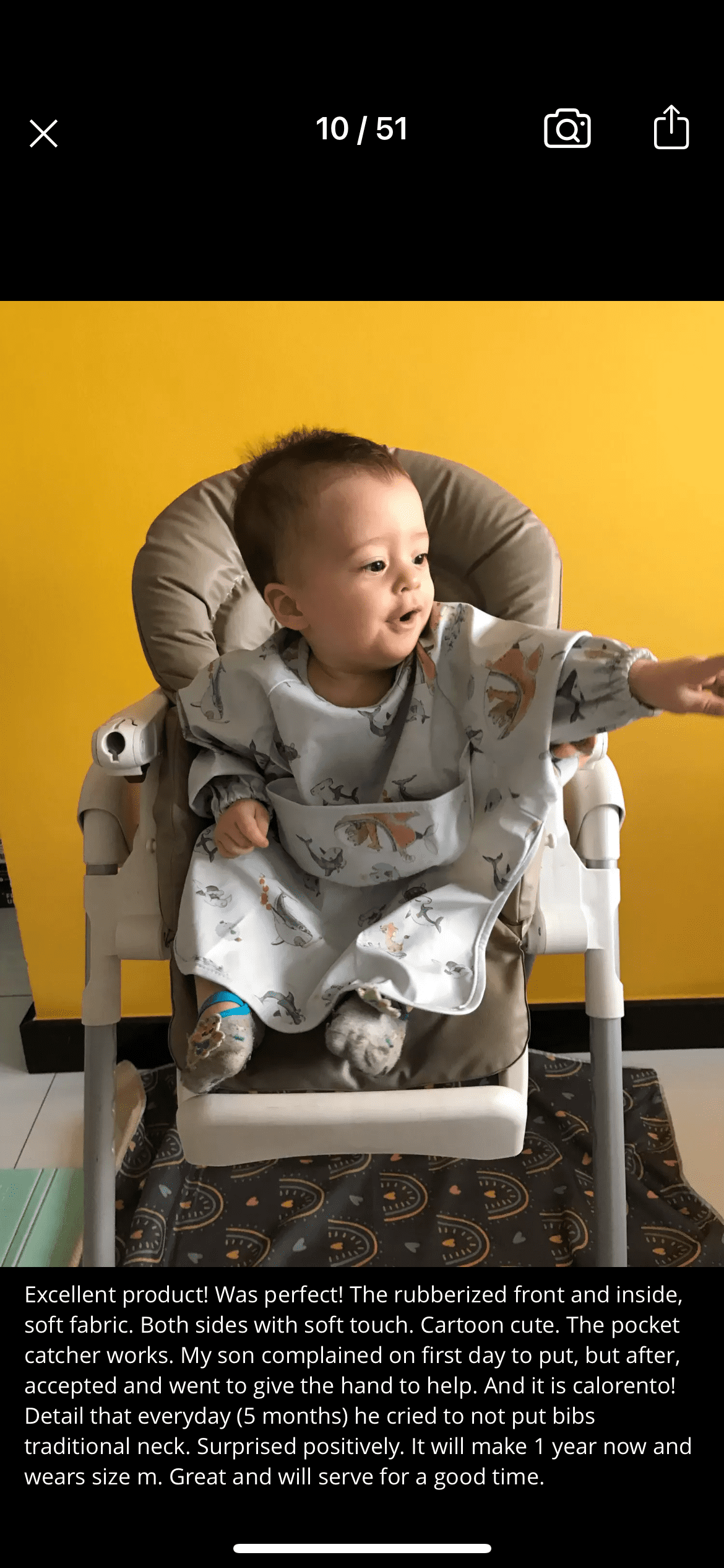 Grey Emoji - Toddler & Baby Long Sleeve Waterproof Apron Smock Bib.