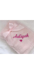 Super Soft Embroidered Personalised Baby Blanket.