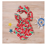 Watermelon Romper with Headband.