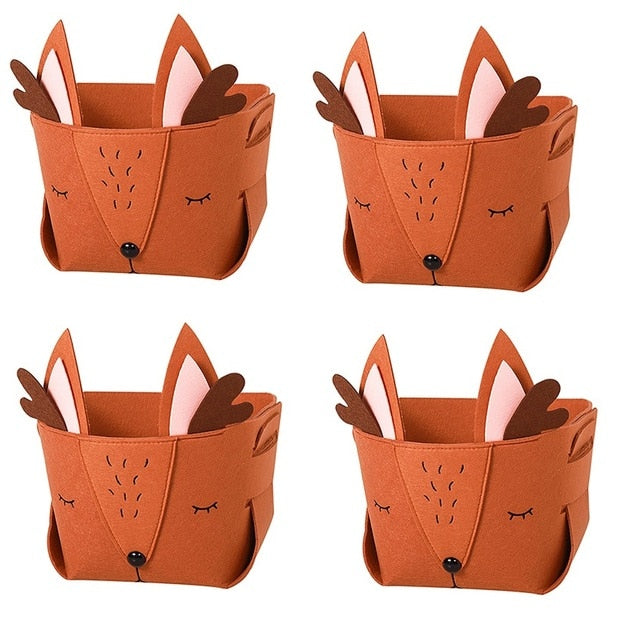 Woodland - Cute Woodland Storage Felt Box : Fox, Bunny, Bear , Deer.