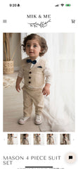Monaco - Baby Boy Linen Look Suit Set, Blue