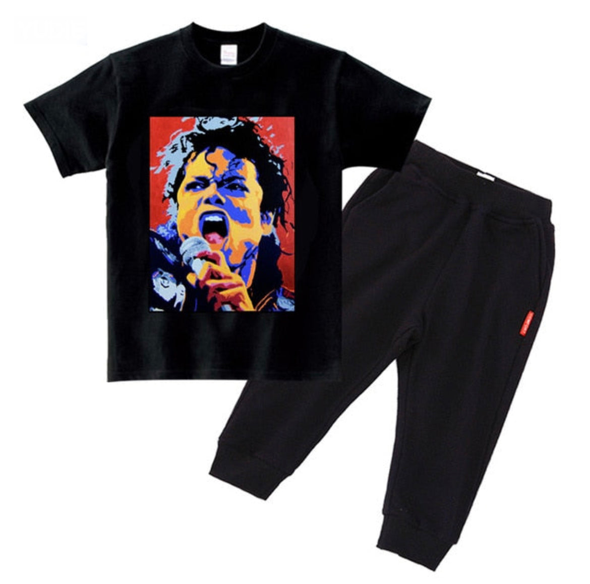 Michael Jackson  - Toddler Tracksuit Clothing Set, Color -Black on Black