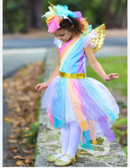 Girl Rainbow Unicorn Dress