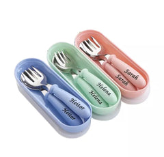 Personalised Cutlery Set - Baby Name Feeding Spoon Fork