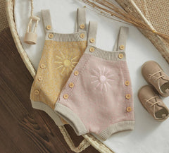 Newborn Knit Romper Sun Embroidery