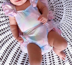 Candy - Pastel Ocean Baby Lace Frill Romper