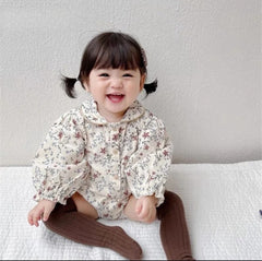 Louise - Boho Baby Blouse - Pretty Flower Cotton Romper