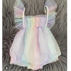 Lulubell - Pastel Rainbow Ruffle Romper