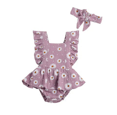 MUSLIN DAISY ROMPER - PURPLE