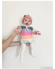 Rainbow Baby Girl Romper Hoodie Jumper