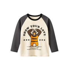 Kids Boys Rugby Print Cotton Long Sleeve Tees for 2-9 years