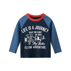 Kids Boys Rugby Print Cotton Long Sleeve Tees for 2-9 years