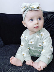 Mint Green Daisy Tracksuit Set - Baby Girl Clothes Set