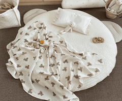 Teddy Bear Muslin Swaddle.