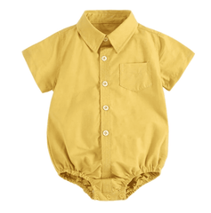Marcus - Baby Boys Cotton Shirt Romper.