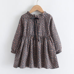 Mary - Girls Long Sleeve Dresses 2-8 Years - Floral , 4 Colours