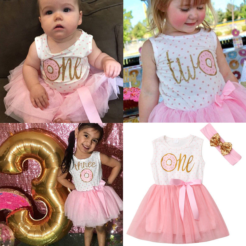 Baby Girl Donut Print Third Birthday Tutu Dress Outfit Baby Girl Donut Print Third Birthday Tutu Dress Outfit.