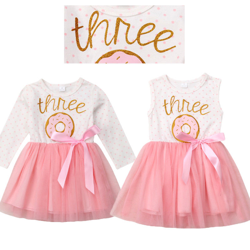 Baby Girl Donut Print Third Birthday Tutu Dress Outfit Baby Girl Donut Print Third Birthday Tutu Dress Outfit.