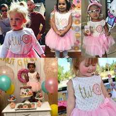 Baby Girl Donut Print Third Birthday Tutu Dress Outfit Baby Girl Donut Print Third Birthday Tutu Dress Outfit.