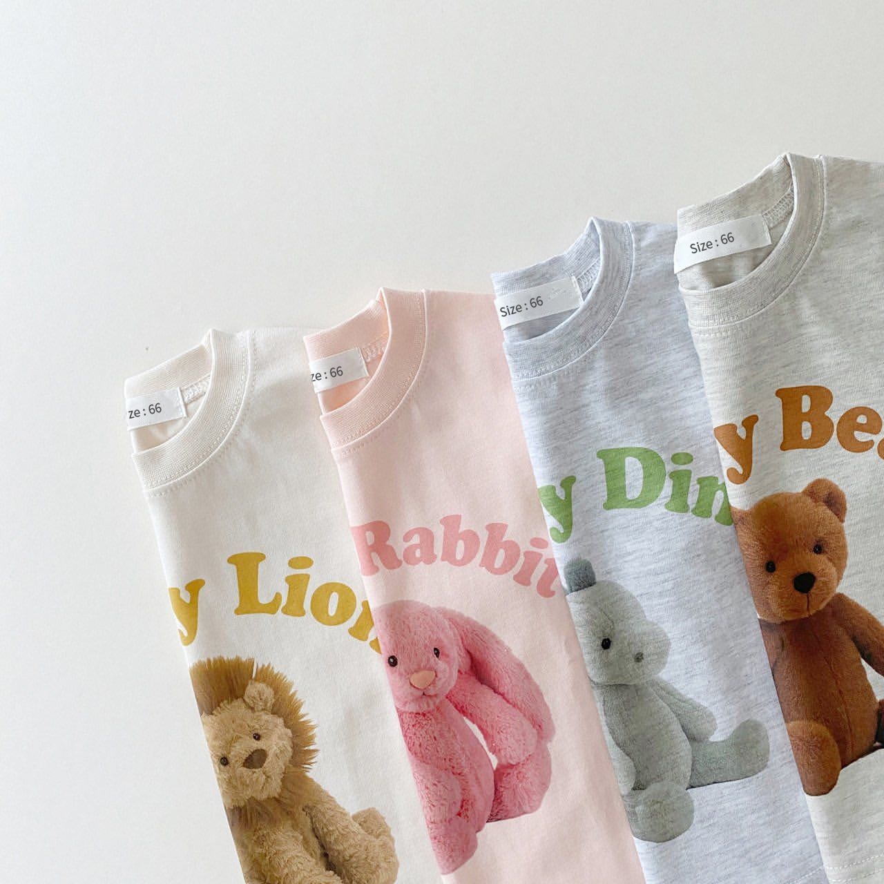 Riley - Pure Cotton Tee & Shorts Set ; Available in Baby Rabbit, Baby Bear, Baby Lion or Baby Dinosaur -.