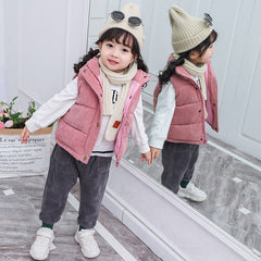 Otis - Corduroy Kids Vest Jacket, Milk Beige