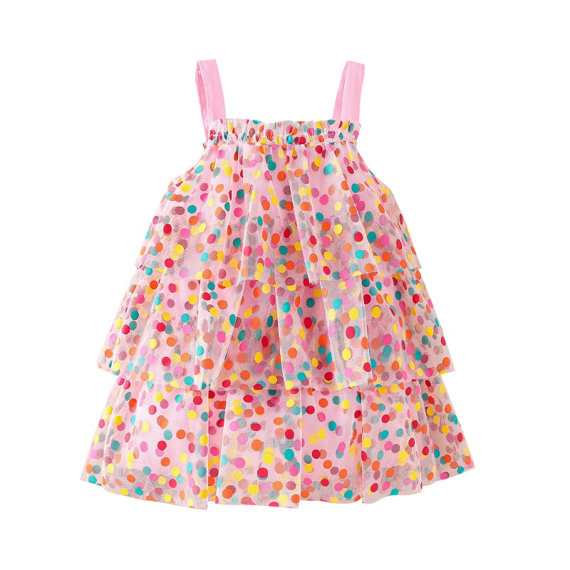 Tandy - Confetti Rainbow Polka Dot Tulle Dress.