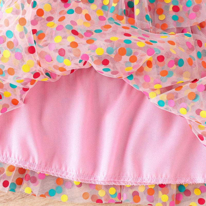 Tandy - Confetti Rainbow Polka Dot Tulle Dress.