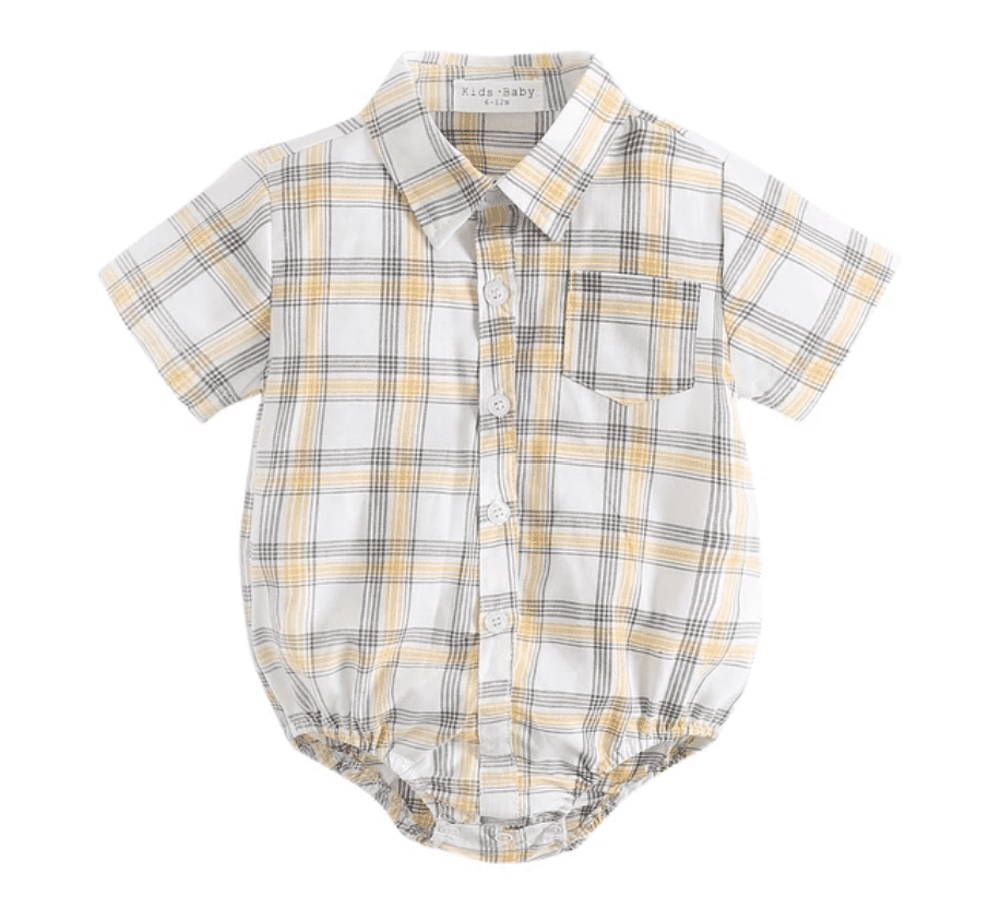 Marcus - Baby Boys Cotton Fine Checks Shirt Romper.