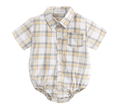 Marcus - Baby Boys Cotton Fine Checks Shirt Romper.