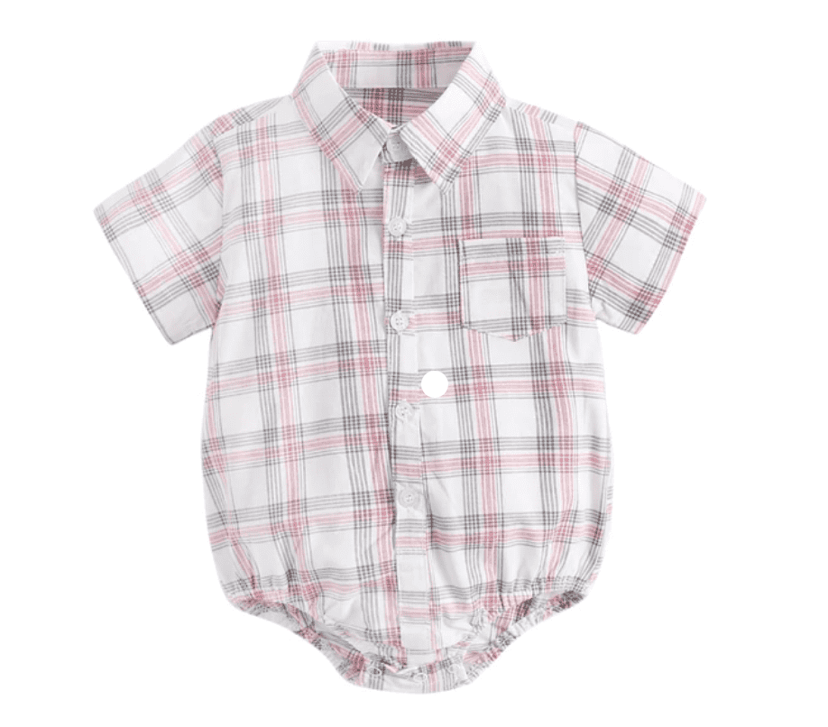 Marcus - Baby Boys Cotton Fine Checks Shirt Romper.